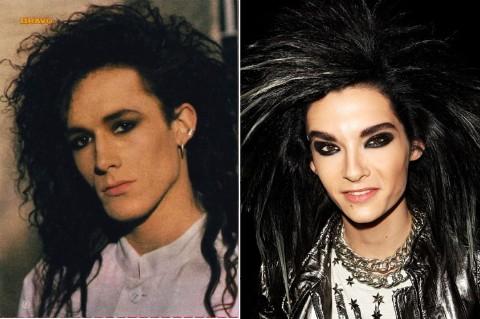 The face on the right is Bill Kaulitz from “Tokyo Hotel.