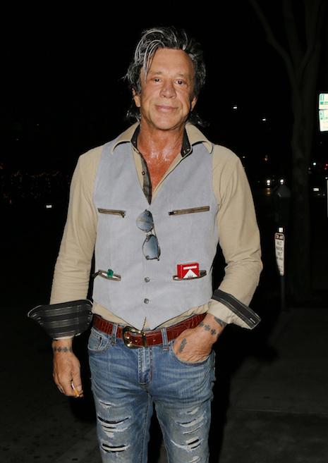 mickey rourke lets his hair down