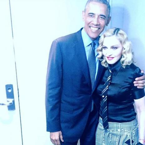 president obama caused madonna to drop her pretentions – for a minute